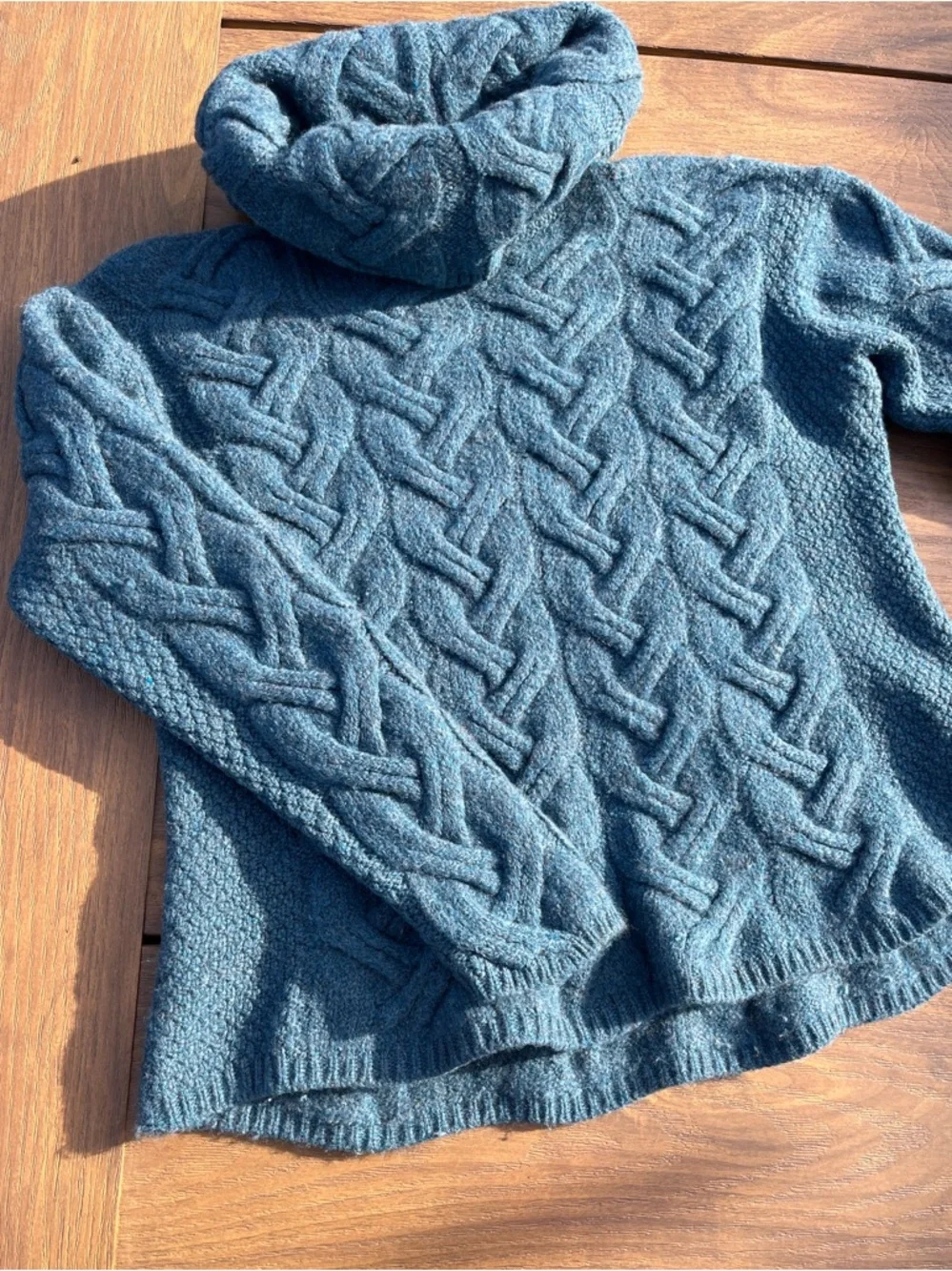 Aran Woollen Mills Merino Wool Cowl Neck Sweater | Irish Cable Knit | M - Picture 2 of 7